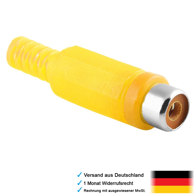 Video Chinch Cinch RCA Stecker Buchse Kupplung gelb zum selbst löten Lötversion eBay