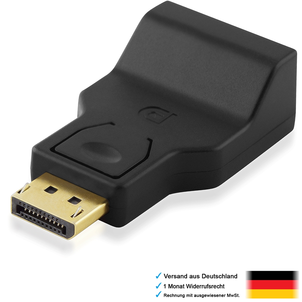 DisplayPort Adapter DP Stecker VGA D-SUB Buchse für PC Monitor Computer ...