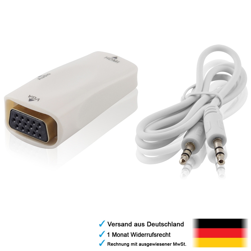 Eboxer HDMI+VGA Wanddose - Weiße Steckdose Für TV & Monitor Anschlüsse
