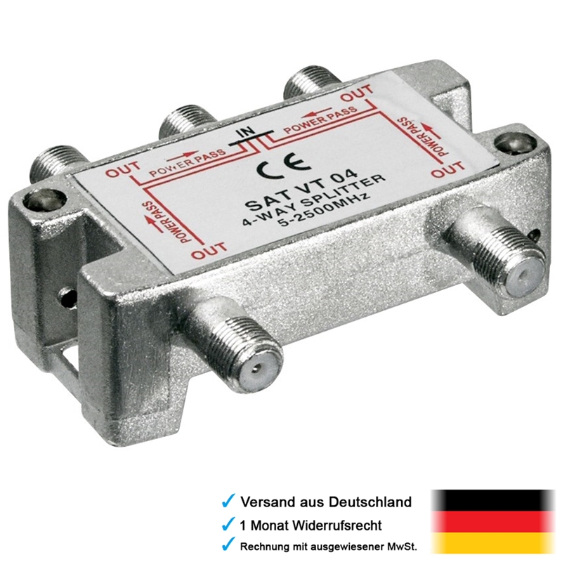 SAT Verteiler Splitter für Satelliten LNB Kabel 1 IN 4 OUT 100dB digital DVBS eBay