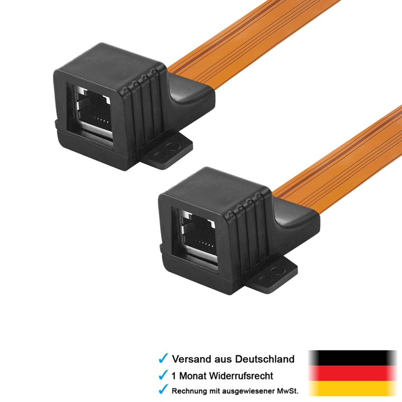 50cm kurze DSL LAN Patch Fensterdurchführung Kabel RJ45 Buchse kein Bohren eBay
