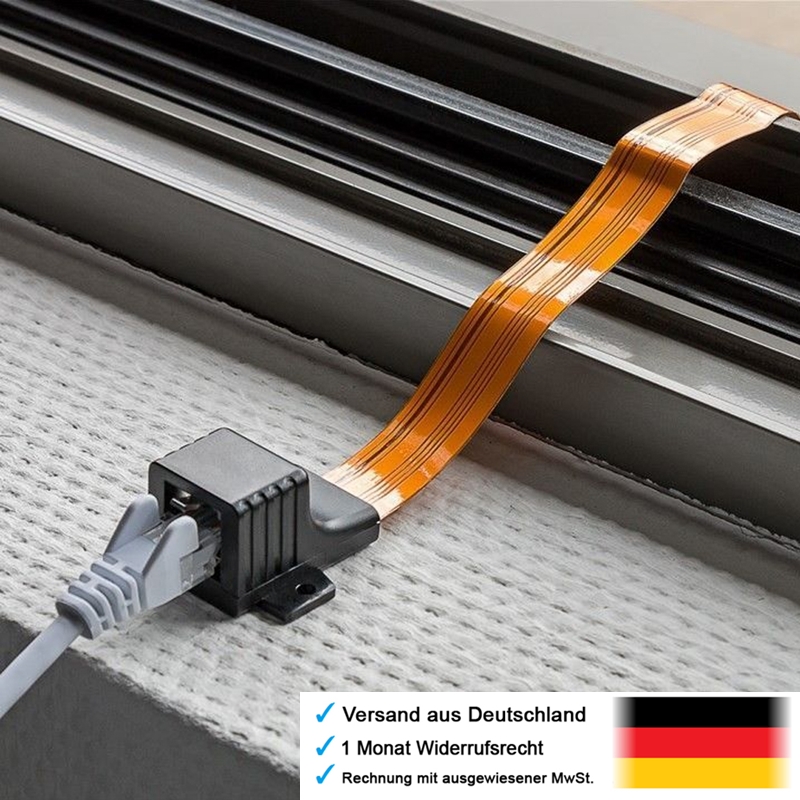 50cm kurze DSL LAN Patch Fensterdurchführung Kabel RJ45 Buchse kein Bohren eBay
