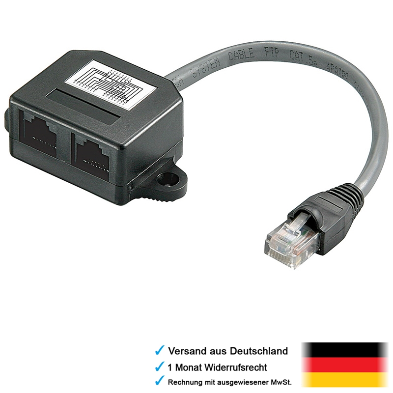 Lan Splitter SAKU RJ45 Ethernet Splitter, RJ45 1 Stecker Auf 3 X Buchse LAN Ethernet Lan Verteiler - Foto 2